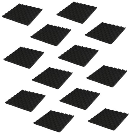 Hemobllo 12pcs Wave Sound-absorbing Cotton High Density Fire Resistant Polystyrene Panel for Theater Office Noise Absorption