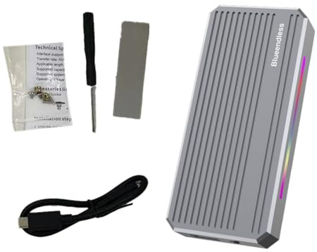 CAIONPLE NVMe M.2 SSD Mobile Hard Disk Box 40 Gbit/S USB 4.0 Lettore di unità a stato Luce RGB con ventola