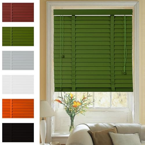 Holz Venezianische Jalousien wasserdichte Einfache Passform Vorhänge Dunkelung Fenster Behandlung Jalousien Für Büro Schlafzimmer Badezimmer Privatsphäre Vorhänge