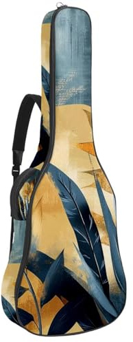 Gitarrentasche für Akustikgitarre mit Aquarellkunst, Blumen, dick gepolstert, wasserdicht, für Gitarren von 101,6 cm, 104,4 cm, 106,7 cm, Mehrfarbig 04, 42.9x16.9x4.7 in, Lässiger Tagesrucksack