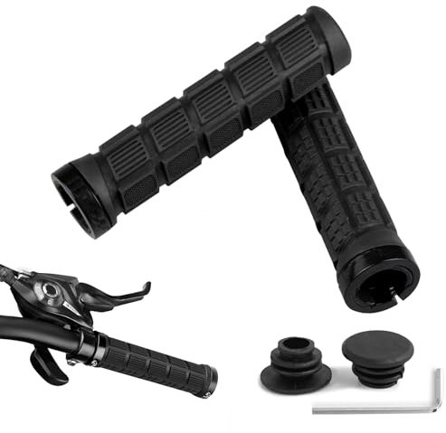 Puños de Manillar para Bicicleta de Montaña, Ergonómicos y Antideslizantes, Fabricados en Caucho TPR con Doble Bloqueo de Aluminio, Adecuados para Manillares de 22mm, para BMX y Scooters