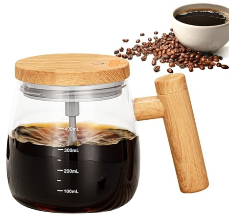 Tazza elettrica in argento Sterling, tazza di miscelazione elettrica, tazza in vetro auto-mescolante, tazza con coperchio, goditi la comodità di una tazza elettrica portatile durevole per miscelare