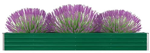 Grand pot de fleurs d'intérieur XXL 320 x 40 x 45 cm en acier galvanisé, parterre surélevé, parfait pour les terrasses, balcons et jardins – Durable et élégant