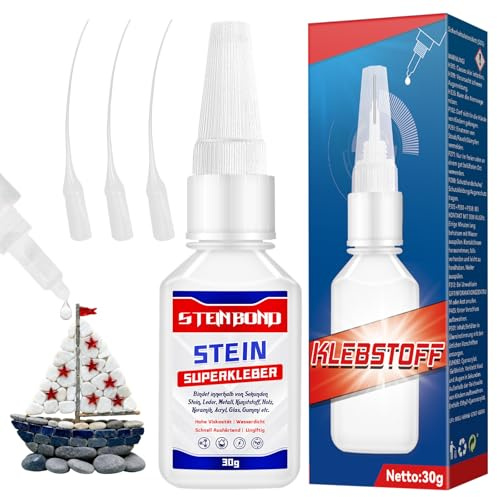 30g Stone Glue Fast Drying Clear Marble Glue With 3 Applicators, Waterproof Strong Craft Glue For Stone, Granite, Artificial Stone, Ceramic, Wood