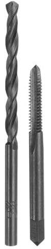 QUARKZMAN Jeu De Tarauds Et Forets, 1pcs Taraud M5 x 1 À Filet Droits & 1pcs Foret Hélice 4mm, Kit D'Outillage De Taraudage En Acier Rapide HSS-6542 Avec Revêtement Noir