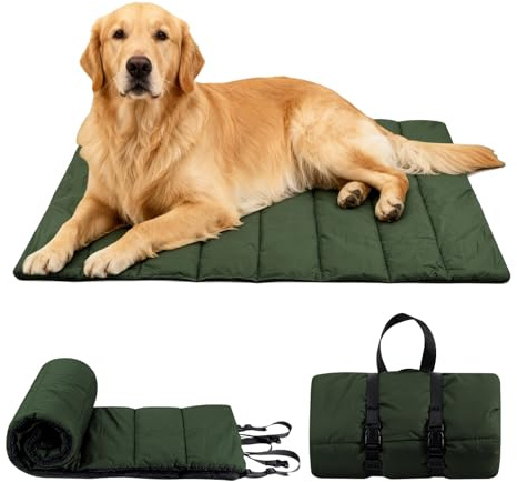 TranRantic Hundedecke Für Unterweg 110×68 cm, Hundedecke Wasserdicht und rutschfeste, Hundebett Waschbar, Faltbare und Tragbar Hundematte für Hundekiste Reise Camping Outdoor (Grün)