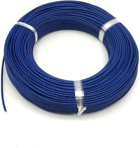 Elektrisk ledning, rörhus 5 meter ren koppar Elektrisk anslutningstråd 2,5 mm 2 mm 1,5 mm fyrkantig temperaturbeständig glasfibergummibelagd jordelektronik (färg: röd, storlek: 1,5 mm2)(Blue,2mm2)