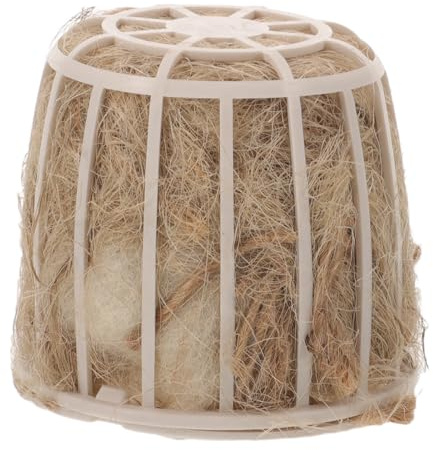 DOITOOL Nido para Aves de Plástico y Yute, Jaula, Colgante | Apto para Pajarillos y Aves, Instalación Sencilla, Alta Durabilidad, Refugio y Entretenimiento en Jaula
