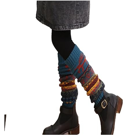 carol -1 Damen Beinwärmer Weihnachten Stulpen Winter Legwarmers Overknees Gestrickte Verdicken Strümpfe Weihnachtsstrumpf Mädchen Beinstulpen Knit Crochet Socken Strick Warmer Stulpen Ballett Yoga