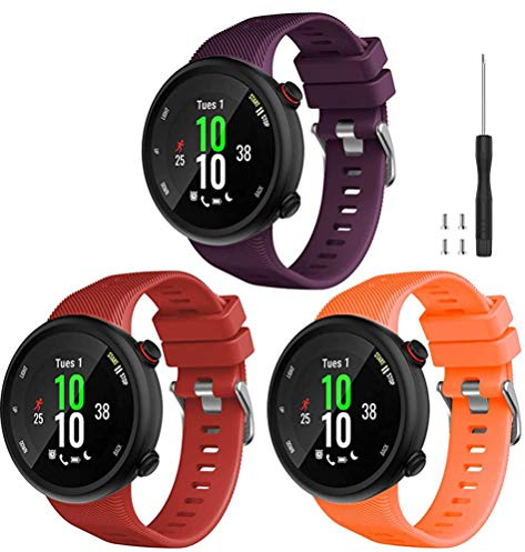 Tyogeephy Kompatibel med Forerunner 45S klockarmband, mjuk silikon sport ersättning klockarmband, fitnessarmband för Forerunner 45S Smartwatch