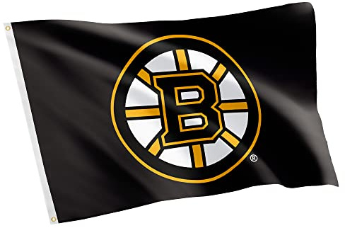 Boston Bruins Team NHL National Hockey League 100% Polyester Indoor Outdoor 91 x 152 cm (Design #1)