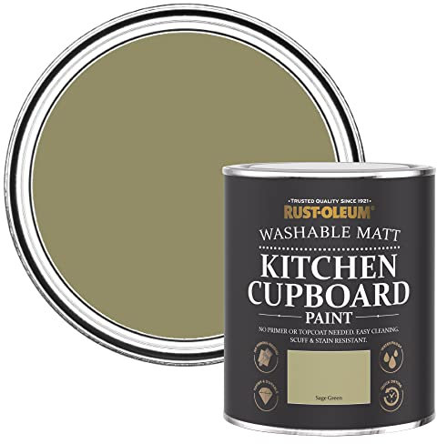 Rust-Oleum abwaschbare Küchenschrankfarbe in grün mit Matt Finish - Salbei Grün 750ML