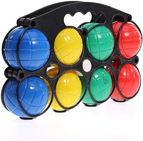 Almineez 8 Colourful Plastic Boules Water Filled French Pétanque Jack Bowls Fun Garden Game Set For All Ages and Skills Picnic Games With Carry Case