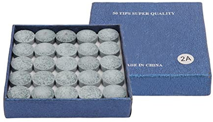 SPYMINNPOO 50 Stück Pool-Queue-Spitzen 2A Leder-Billard-Stick-Spitze mit Aufbewahrungsbox 14 Mm Monolayer-Ersatz für das Training Sportinggoods Billardzubehör Sportinggoods Billardzubehör