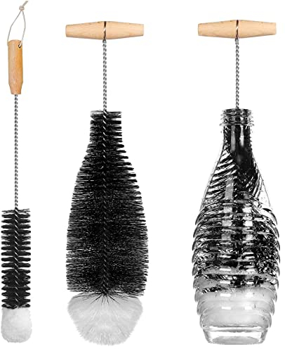 jiuzcare Spazzola Bottiglia Set Pulisci Borraccia Spazzola Di Pulizia Bottiglia Spazzola Manico Lungo Spazzole Per Pulire Spazzolino Per Bottiglie Pulisci Scovolino Borraccia Di Bottiglia, 3PCS