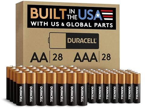 Duracell Coppertop AA + AAA Batteries, 56 Count (Pack of 1), Re-closable for Quick Access and Organized Storage, Includes 28 Double A and 28 Triple A Batteries