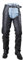 Motorrad Leder Chaps für Herren Biker Reiten Cowboy Chaps Schwarz Multi-Pocket Split Weiche Lederhose, Schwarz mit herausnehmbarem Futter, XL