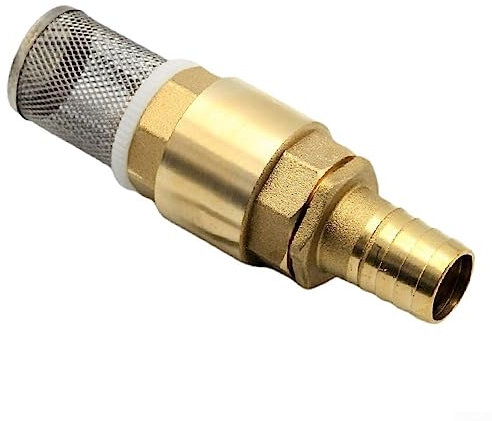 PETSTIBLE Fußventil, Messing-Rückschlagventil, 2,5 cm Federrückschlagventil, Rückschlagpumpe, Einlassfilter, Fußventil mit 22 mm Schlauchstutzen für Pumpe