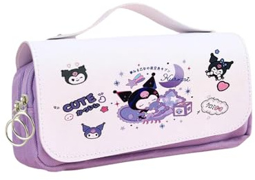 HOOKTA Kuromi Federmäppchen mit Reißverschluss, glatter Material und großer Kapazität, Griff Kitty für Teenager, Mädchen und Jungen, Geschenk (Süßer Traum)