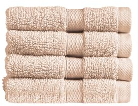 Christy Refresh Bathroom Towel Set | Set of 4 | 4 Face Cloth Set | Quick Dry | Gentle Pastel Tones | Soft Absorbent Shower Towels | 100% Cotton 550GSM | Driftwood