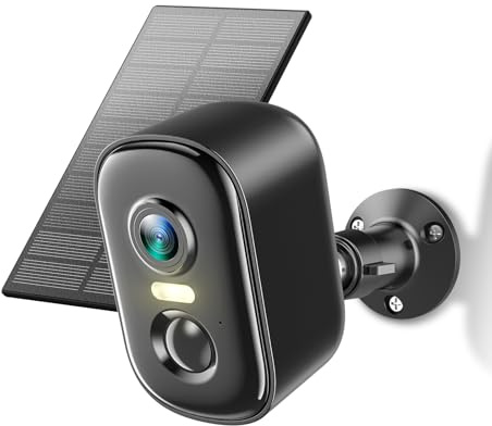 Techage Überwachungskamera Außen Solar, 2K WLAN Kamera kabellos für Außen mit KI-Bewegungserkennung, 2,4 Ghz Farb-Nachtsicht, Zwei-Wege-Audio, IP66 wasserdicht, Cloud/SD-Speicher
