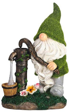 Statue de nain de jardin d'extérieur avec lampes solaires, statues de nain de jardin en résine tenant une lanterne à lampes solaires, statue de nain de jardin, décoration extérieure pour intérieur ou