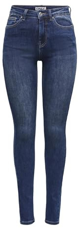 ONLY Onllulu HW Skinny Push Up Mas090 BF DNM, Blå Mörk Jeans, (XS) W x 32L Dam, Mörkblå jeans, (XS) W x 32L