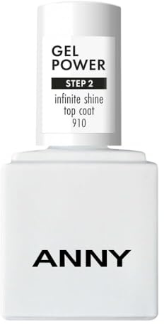 ANNY Gel Power Infinite Shine Top Coat, Glanz-Überlack | Brillantes Gel-Glanz-Finish, Ohne UV-Lampe, 8ml