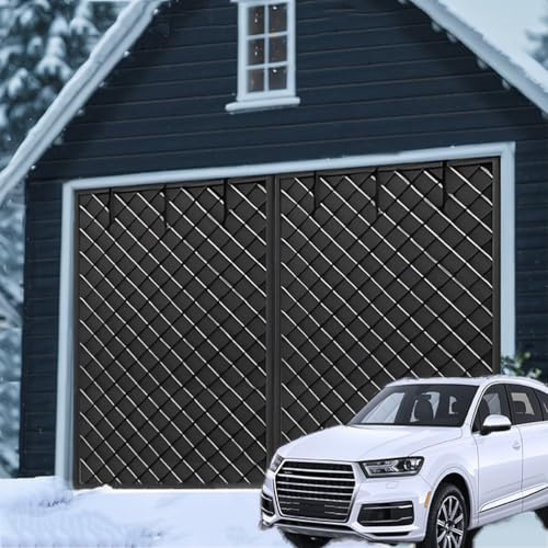 Garage Door Insulating Curtain with Magnets, Garage Door Screen for Winter,Hanging Door Curtain, Thermal Curtain,Cold Protection, Garage Cover Protection 183cm-549cm,Black,W244xH213cm