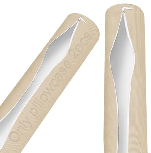 BLLMTEAR 2 Stück Nackenrollenbezug Bezug for Nackenrolle Nackenkissenbezug mit Reißverschluss for Kissenrollen aus Memory-Schaum und Nackenkissenrollen(7,2pcs:20x80cm)
