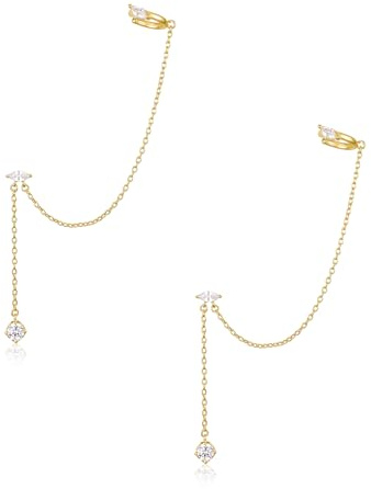 PHNIBIRD Ear Cuff Boucle d'Oreille Pendante Or Bijoux Fantaisie Femme