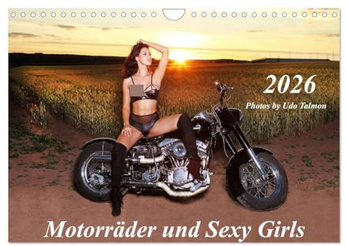Motorräder und Sexy Girls (Wandkalender 2026 DIN A4 quer), CALVENDO Monatskalender
