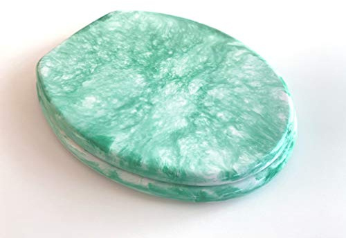 ADOB Toilettensitz, WC Sitz Klobrille Marmor grün, Edelstahlscharniere, Grün