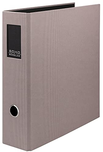 Rössler Papier 1317452499 - S.O.H.O. Ordner DIN A4 mit Rückenschild, Rückenbreite 85 mm, Taupe, 1 Stück