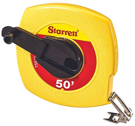 Starrett Closed Reel Long Line Tape, 50' Length, 3/8 Width, 1/8 Grad