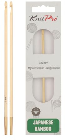 KnitPro - KnitPro Bamboo Afghan Tunisian (3.50mm) Crochet Hooks - 1 Unit, wood