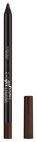 Deborah Milano - Matita Occhi 2 in 1 Kajal e Eyeliner Waterproof, 05 Brown, a Lunga Durata, Tratto Ultra-pigmentato e Cremoso, Dona uno Sguardo Intenso e Definito, 1.4 gr