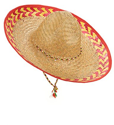 DEGUISE TOI - Chapeau mexicain adulte - Sombrero - Taille Unique - Rose - Accessoires pour déguisement - Paille - - Carnaval