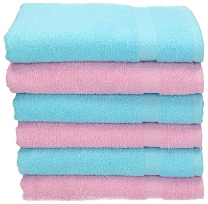 Betz Handtuch Set Palermo – 6er Pack Handtücher 50x100 cm – 100% Baumwolle, Handtücher für Bad, Gäste & Alltag – hochwertige Qualität, pflegeleicht & langlebig Farbe rosé und türkis