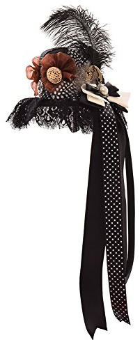 BLESSUME Steampunk Mini Cappello a Cilindro Fermaglio per Capelli gotico da Donna 1pc (D)