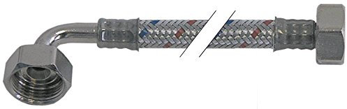 Flexschlauch Anschluss 1: 2: 1/2' 1/2' Arbeitsdruck 10bar gerade-gebogen Länge 2000mm CNS-Umflechtung DN10 Platzdruck 95bar DVGW