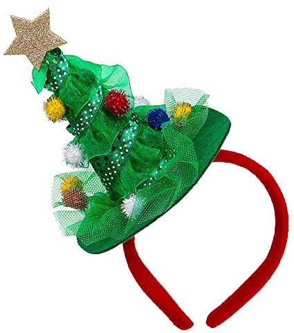 W WIDMANN MILANO Party Fashion 09690 - Weihnachtsbaum Haarreifen, Accessoire, Haarschmuck, Kopfschmuck, Weihnachten, Karneval, Fasching, Mottoparty
