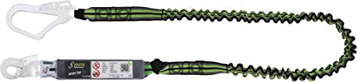 Kratos Safety Verbindungsmittel aus elastischem Gurtband mit Falldämpfer und 2 Karabiner, 2 m, PSA, EN355