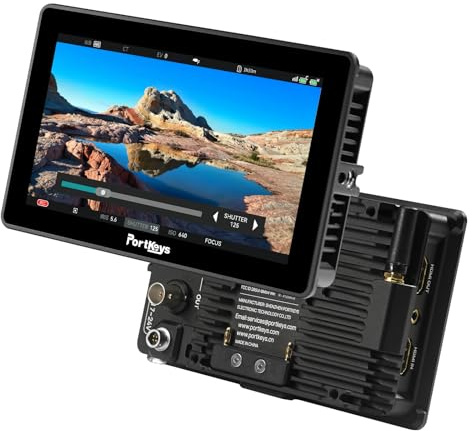 Portkeys BM5IV WR Moniteur Caméra 5,5 2000nits SDI HDMI, Contrôle Caméra sans Fil pour Red Arri Sοny Canοn ZCAM, Cross-Conversion 3G-SDI 4K HDMI, Sortie 3D LUT, Boîtier Aluminium