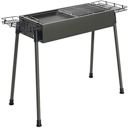 Grill Outdoor-starken und robuster robuster Edelstahl tragbarer BBQ-Grill großer Holzkohlegrill für Picknick, Terrasse und Hinterhof Grill mit Aufbewahrungstasche & Antihaftpfanne Holzkohlegrill