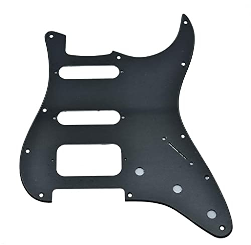 Dopro 11-Loch Strat HSS Gitarre Pickguard 2 Schrauben Humbucking Pickup Mount für American FD Stratocaster Matt Black