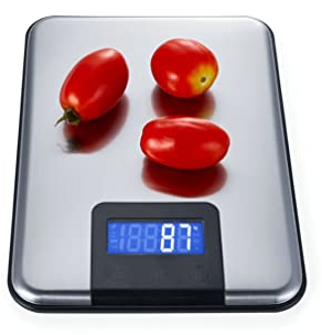 SMSOM Échelle alimentaire numérique, taille de la cuisine for la perte de poids et la cuisson, une échelle de mesure haute précise for des onces de nourriture et des grammes, une surface en acier inox