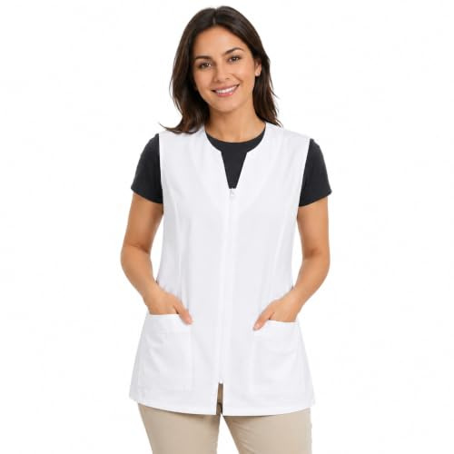 Etrexonline Giacche Donna Uniformi da Lavoro Senza Maniche, Casacca Donna per la Pulizia