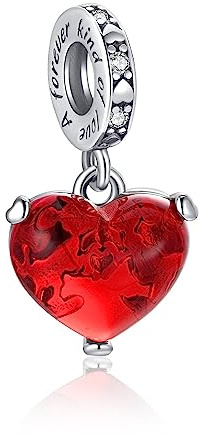 Alstiva Familie Freundschaft Liebe 925 Sterling Silber 5A Zirkonia Charm Anhänger für Armband Charm Bead Pendant für Europäische Armbänder Halsketten Schmuck Geschenk für Damen Frauen