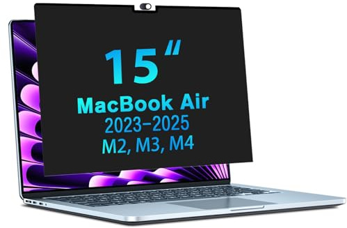 STARY Magnetischer Sichtschutz, für MacBook Air 15 Zoll (2023-2024, M2, M3)- A2941 A3114, abnehmbar, blendfrei, blaues Licht, Mac Air 15,3 Zoll Laptop, schwarz, privater Filter | Blaulichtschutz, matt, entspiegelt, abnehmbarer Laptop-Sichtschutzfilter für Mac Air 15,3 Zoll Laptop